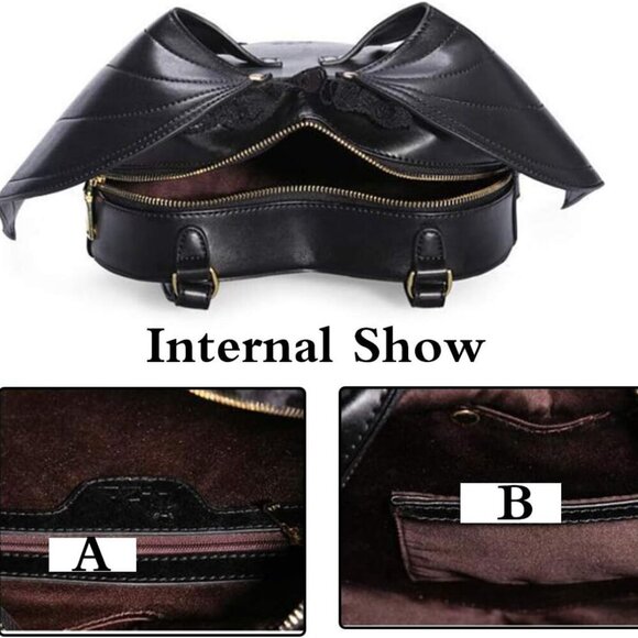 Women Punk Backpack Novelty Bat Wing Daypack Purse Gothic Lace Shoulder Bag main image 5